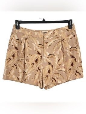 L'Agence Vittoria palm leaf print pleated linen shorts.  Size 4